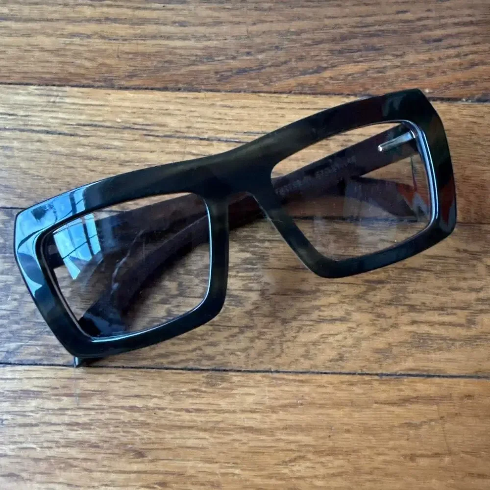 Black square frame glasses with